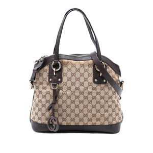Pre-Loved Gucci Medium GG Canvas Charm Dome Satchel